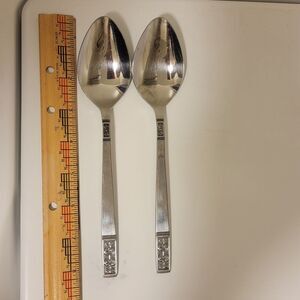 2 Imperial International CORTINA Serving Spoons Stainless Japan 8‎ 1/8"